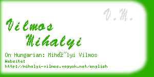 vilmos mihalyi business card